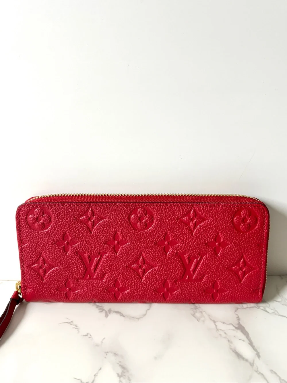 RARE Louis Vuitton Clemence Wallet Empreinte Leather Red